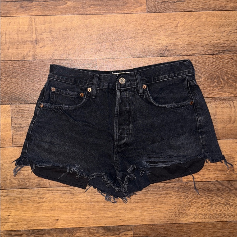 Agolde Size 27 Parker Exposed Pockets Button Fly Shorts 100% Organic Cotton Sexy